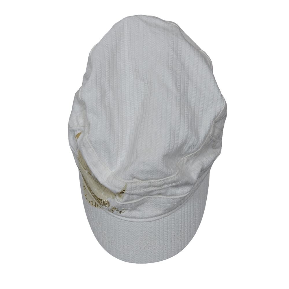 Y2K Target Cap White with Gold Free Spirit Graphics Adjustable Backing - Picture 2 of 6